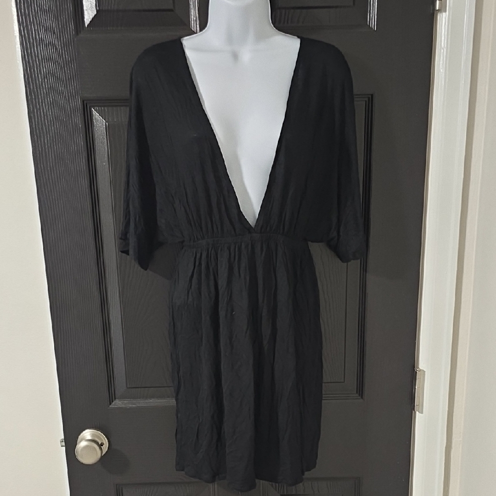 VENUS Black Swimsuit Cover Up Dress with V-Neck